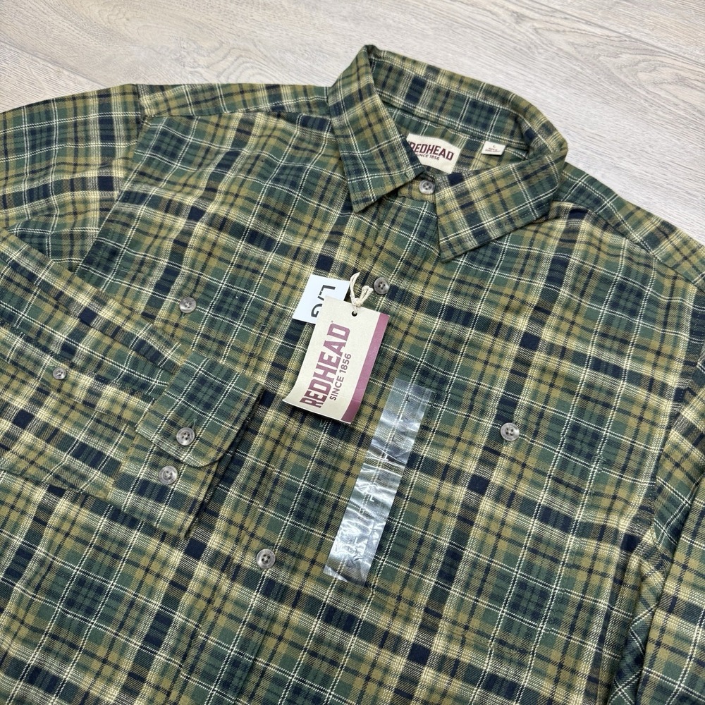 NWT Redhead Multicolor Green Flannel Shirt Men's Sz L Outdoor